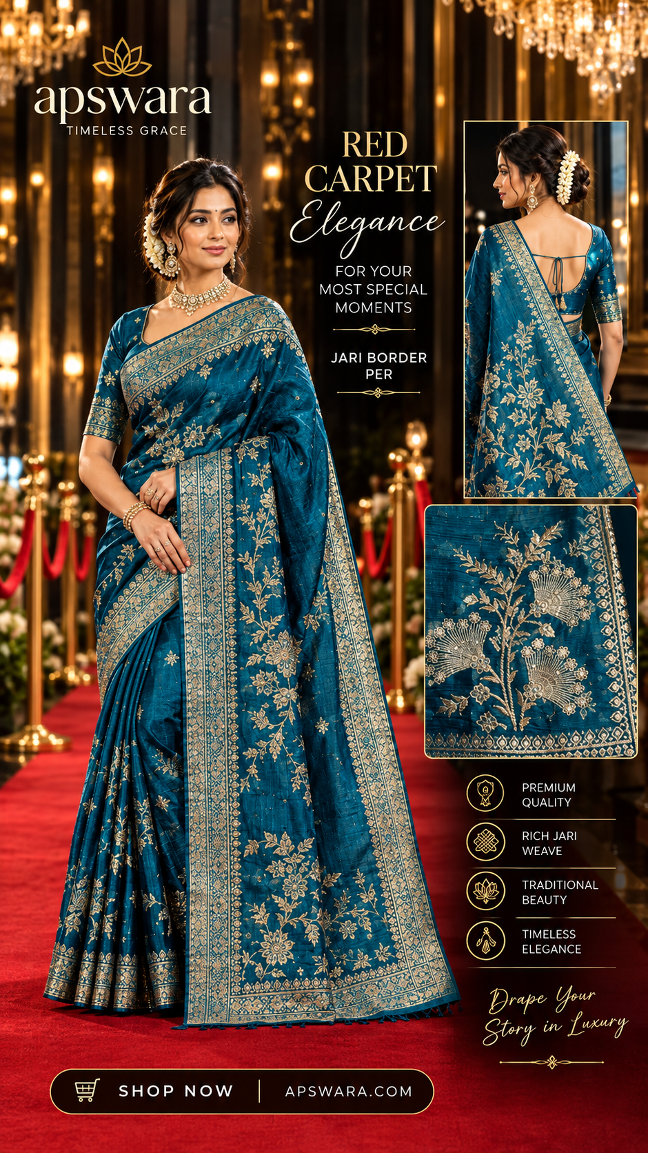 Embroidery shifon jorjet saree